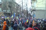 Евромайдан 7-8.12.2013 - поворот на Крепостной переулок
